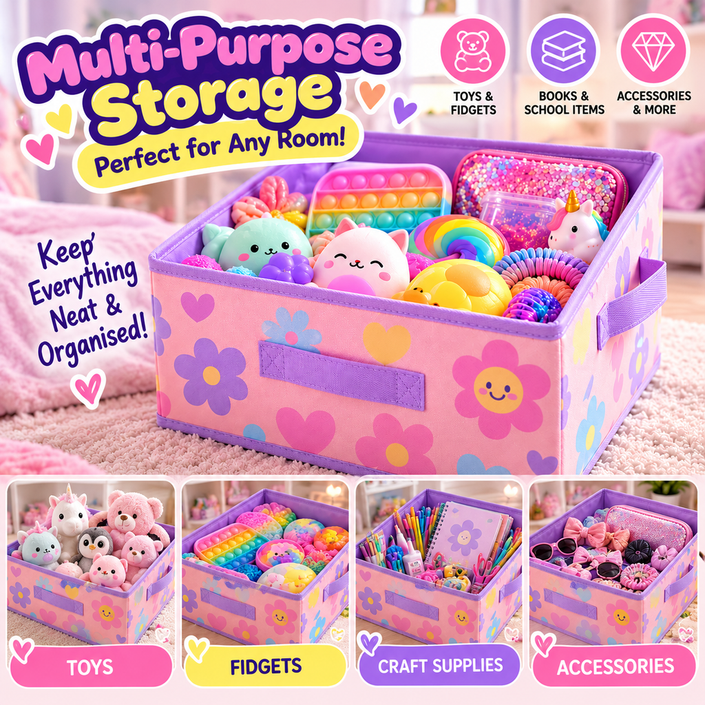 Squish & Squeeze Foldable Storage Box | Pastel Toy & Fidget Organiser