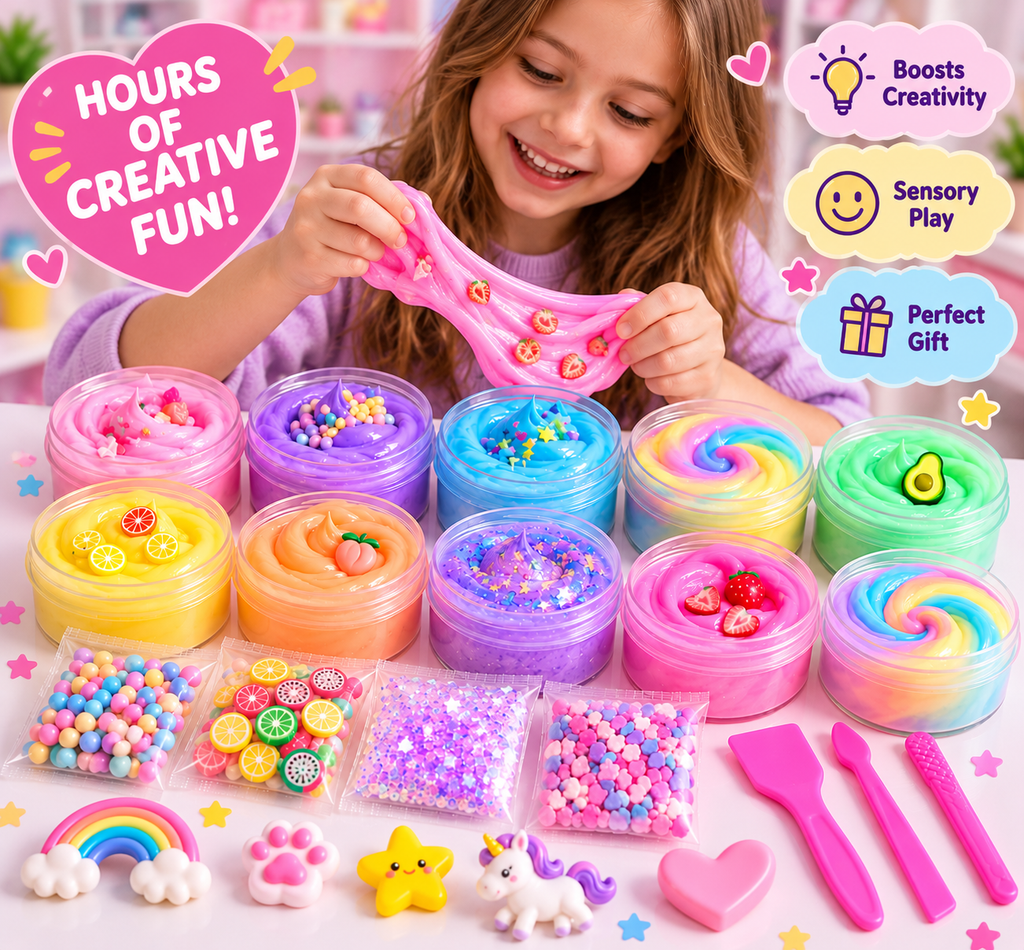 Mini Butter Slime Gift Set | 17-Piece Colourful Sensory Kit