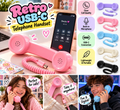 Retro USB-C Telephone Handset with Microphone | Colourful Phone Receiver